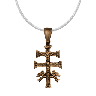Vintage Bronze Old Caravaca Cross with Angels