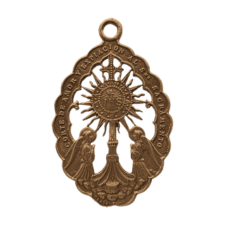 Vintage Bronze Corte de Amor Monstrance Medal
