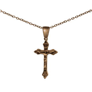 Vintage Bronze Teardrop Crucifix
