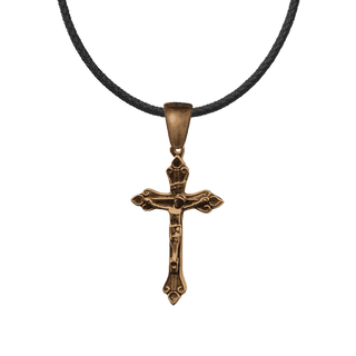 Vintage Bronze Teardrop Crucifix