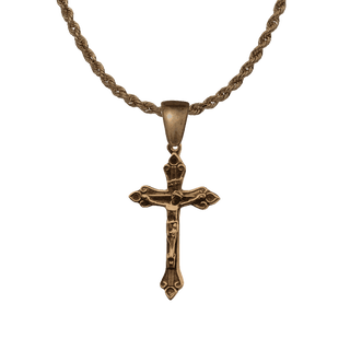 Vintage Bronze Teardrop Crucifix