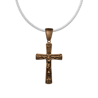 Vintage Bronze Art Deco Chevron Crucifix