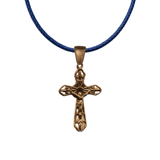 Vintage Bronze Small Lilies Crucifix
