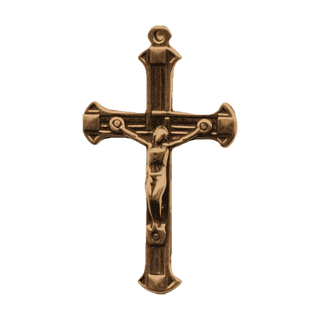 Vintage Bronze Crucifix with Elegant Flared Lines