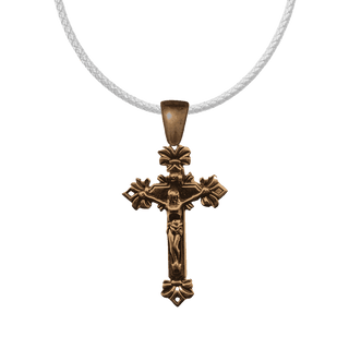 Vintage Bronze Crucifix with Diamond Bows