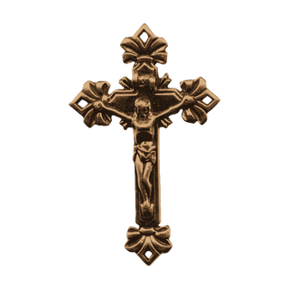 Vintage Bronze Crucifix with Diamond Bows
