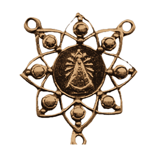 Vintage Bronze Latin American Madonna Star Rosary Center