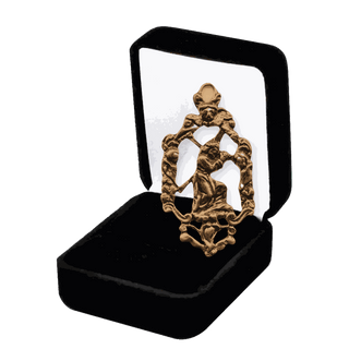 Vintage Bronze Christ Carrying the Cross Openwork Pendant