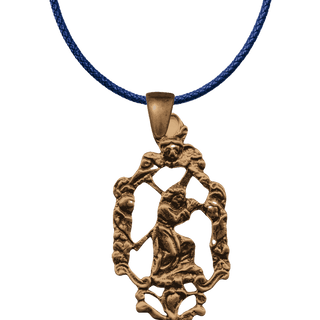 Vintage Bronze Christ Carrying the Cross Openwork Pendant