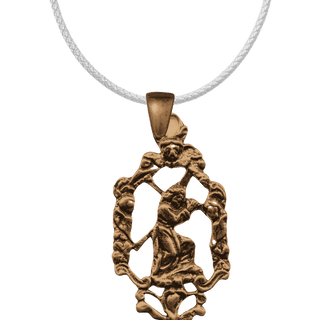 Vintage Bronze Christ Carrying the Cross Openwork Pendant
