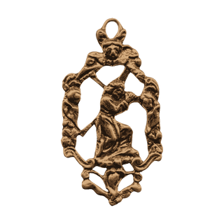 Vintage Bronze Christ Carrying the Cross Openwork Pendant