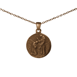 Vintage Bronze Blessing of Saint Francis Medal