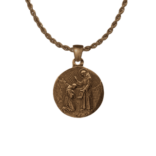 Vintage Bronze Blessing of Saint Francis Medal