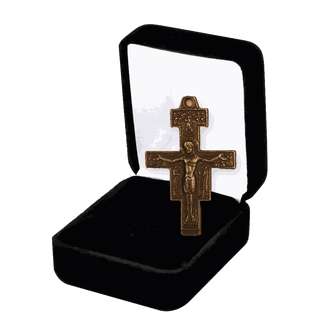 Vintage Bronze San Damiano Crucifix with the Assisi Blessing