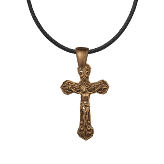 Vintage Bronze Delicate Filigree Crucifix