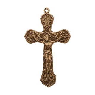 Vintage Bronze Delicate Filigree Crucifix