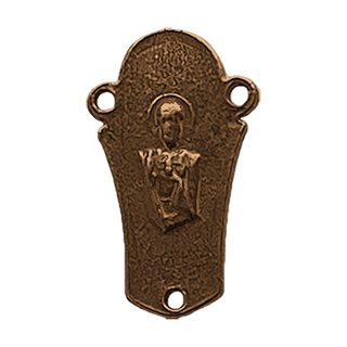 Vintage Bronze Gothic Madonna Rosary Center — reverse