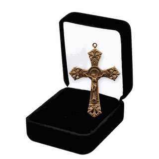 Vintage Bronze Double Nimbus Crucifix, Large