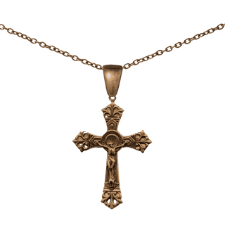 Vintage Bronze Double Nimbus Crucifix, Large