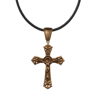 Vintage Bronze Double Nimbus Crucifix, Large