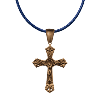 Vintage Bronze Double Nimbus Crucifix, Large
