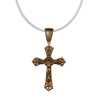Vintage Bronze Double Nimbus Crucifix, Large