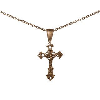 Vintage Bronze Delicate Openwork Crucifix, 1 3/8 inch