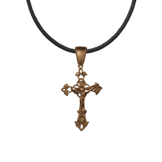 Vintage Bronze Delicate Openwork Crucifix, 1 3/8 inch