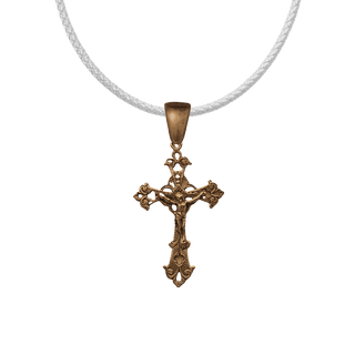 Vintage Bronze Delicate Openwork Crucifix, 1 3/8 inch