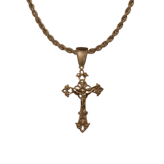 Vintage Bronze Delicate Openwork Crucifix, 1 3/8 inch