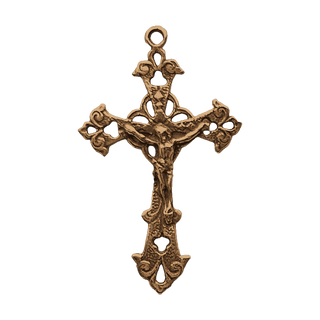 Vintage Bronze Delicate Openwork Crucifix, 1 3/8 inch