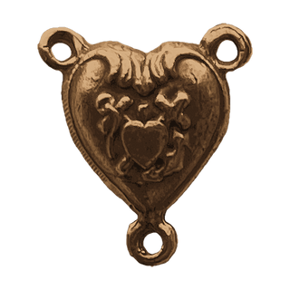 Vintage Bronze Faith, Hope and Charity Puffy Heart Center