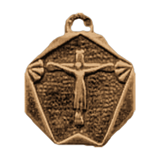 Vintage Bronze Our Lady of Banneux Medal, Small — reverse
