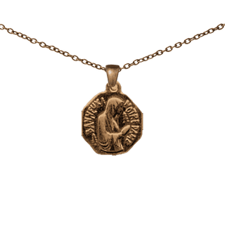 Vintage Bronze Our Lady of Banneux Medal, Small