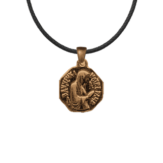 Vintage Bronze Our Lady of Banneux Medal, Small