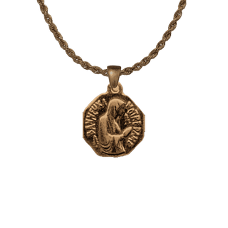 Vintage Bronze Our Lady of Banneux Medal, Small