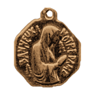 Vintage Bronze Our Lady of Banneux Medal, Small