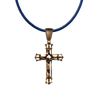 Vintage Bronze Open Crown Crucifix, Elegant