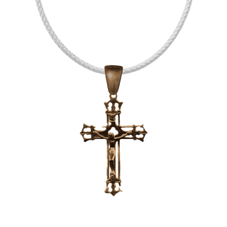 Vintage Bronze Open Crown Crucifix, Elegant