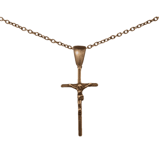 Vintage Bronze Simple Crucifix, 1 3/4 inch
