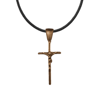 Vintage Bronze Simple Crucifix, 1 3/4 inch