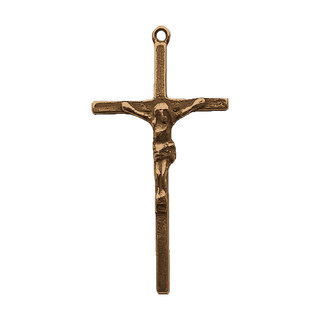 Vintage Bronze Simple Crucifix, 1 3/4 inch