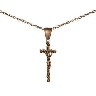 Vintage Bronze Tree and Vine Crucifix, 1 3/4 inch