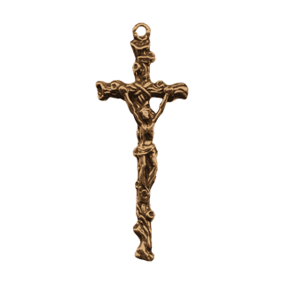 Vintage Bronze Tree and Vine Crucifix, 1 3/4 inch