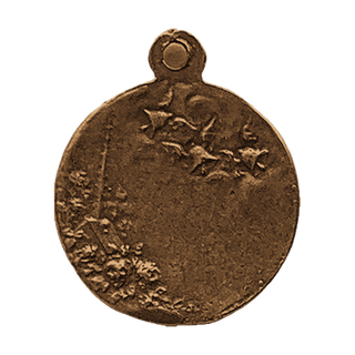 Vintage Bronze Nativity Medal with Angels — reverse