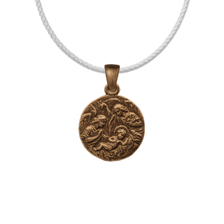 Vintage Bronze Nativity Medal with Angels