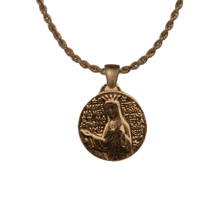 Vintage Bronze Queen of Heaven Medal with Twelve Stars