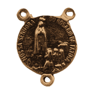 Vintage Bronze Fatima and Sacred Heart Rosary Center — reverse