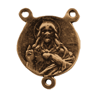 Vintage Bronze Fatima and Sacred Heart Rosary Center