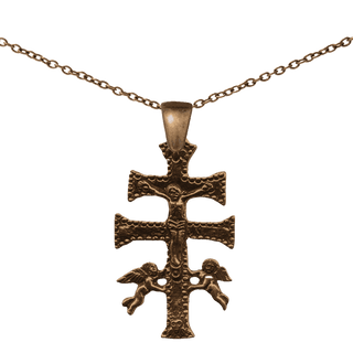 Vintage Bronze Large Caravaca Cross, 18th Century